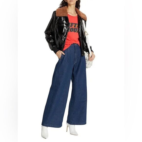 Mother Pilot Faux Patent Leather Jacket in Black, NWT, Size XL - Picture 11 of 14